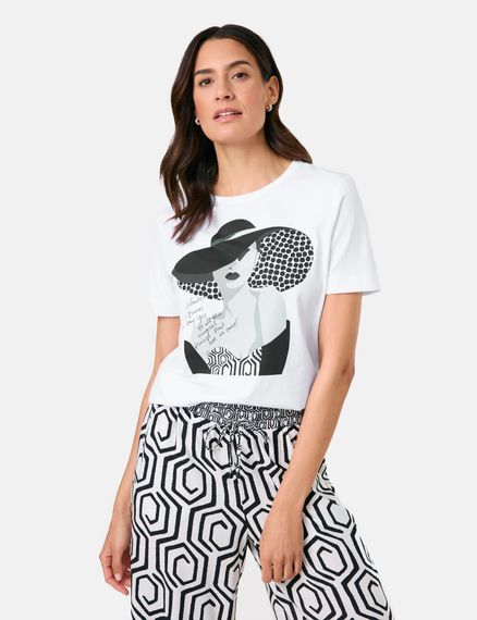 GERRY WEBER Футболка с надписью и стразами