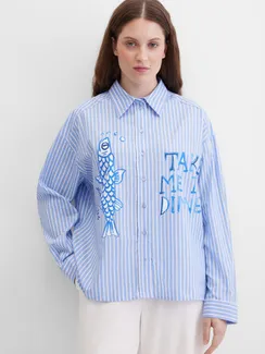 Elisa.and.me Блуза оверсайз в полоску