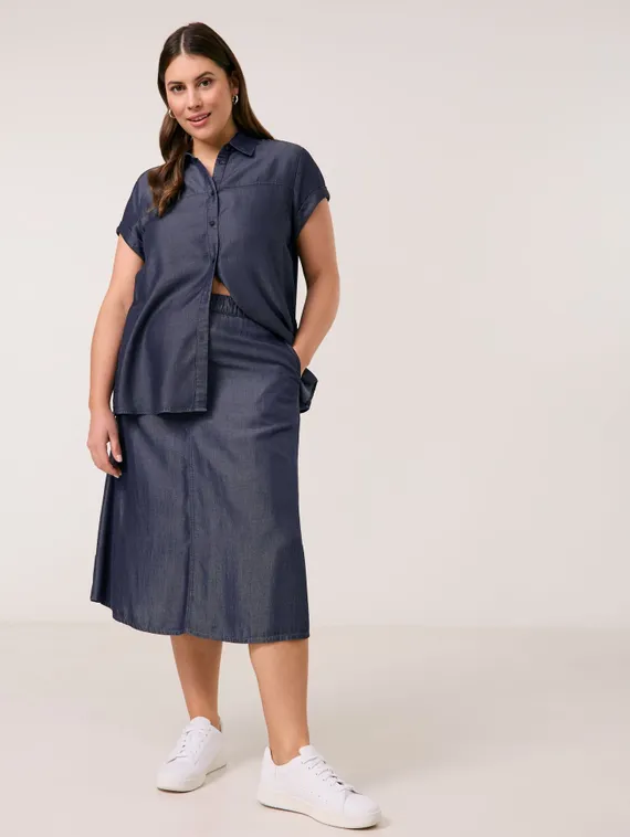 SAMOON Блуза в джинсовом стиле