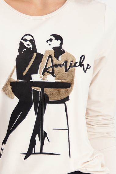 MONARI Лонгслив с меховыми аппликациями