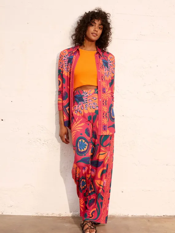 Oui Брюки с принтом