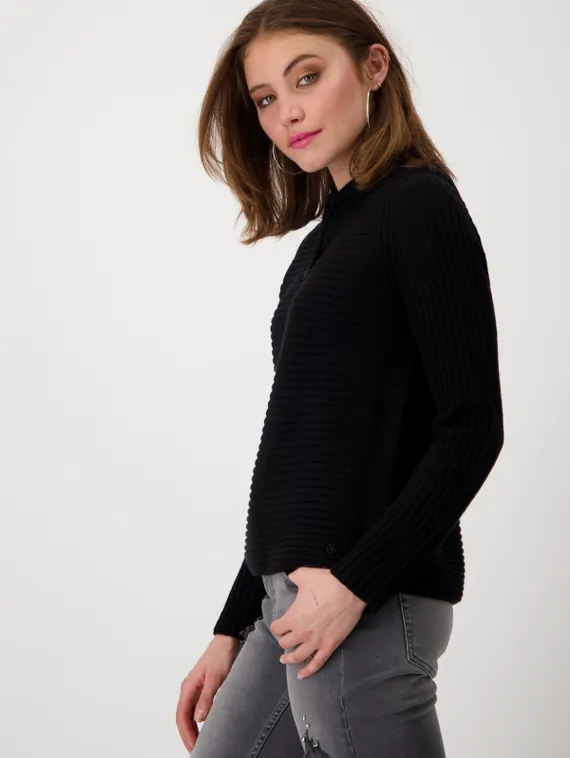 MONARI Пуловер черный из смесового хлопка