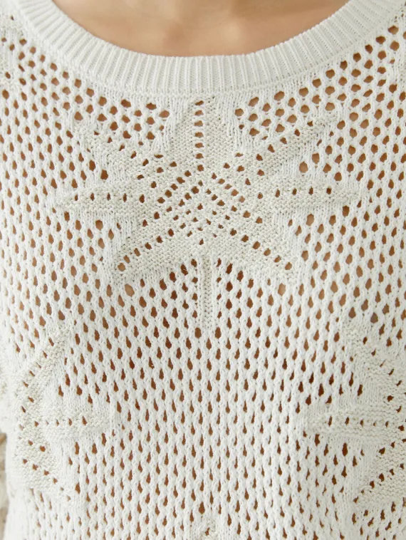 Oui Пуловер ажурный