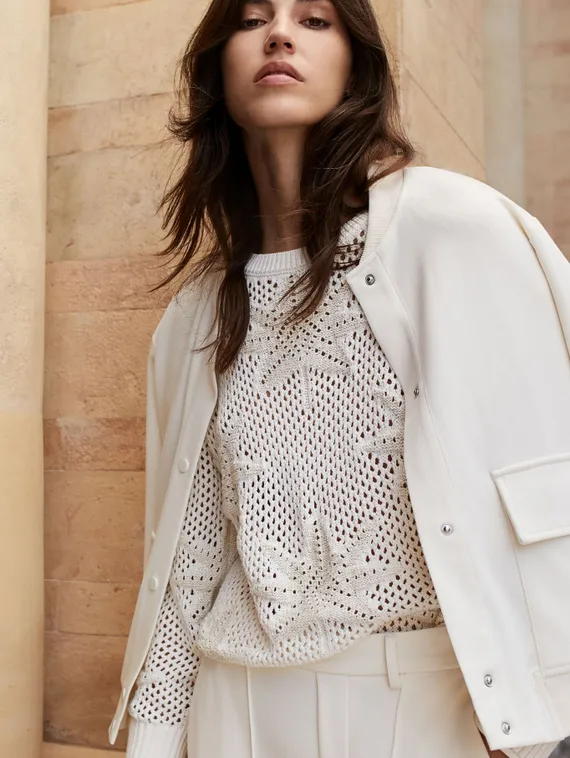 Oui Пуловер ажурный