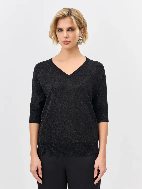 BULMER Мерцающий джемпер с шелком черный