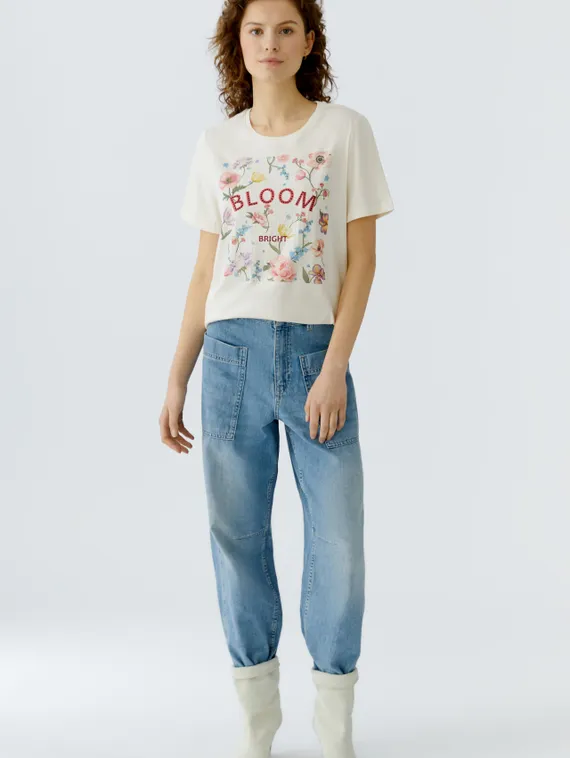 Oui Футболка с цветочным принтом