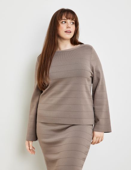 SAMOON Джемпер с полосатой фактурой