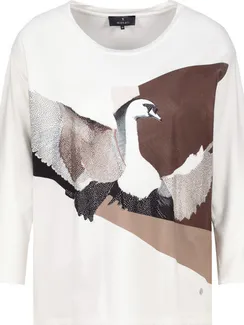 MONARI Блуза с принтом лебеди