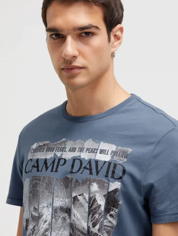 CAMP DAVID Футболка с принтом в винтажном стиле