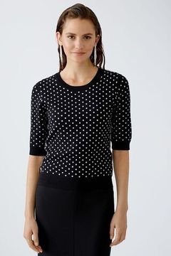 Oui Пуловер с принтом "горох"