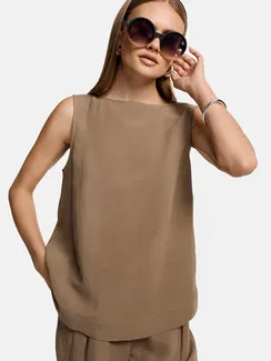 CATNOIR Топ из смеси вискозы и льна