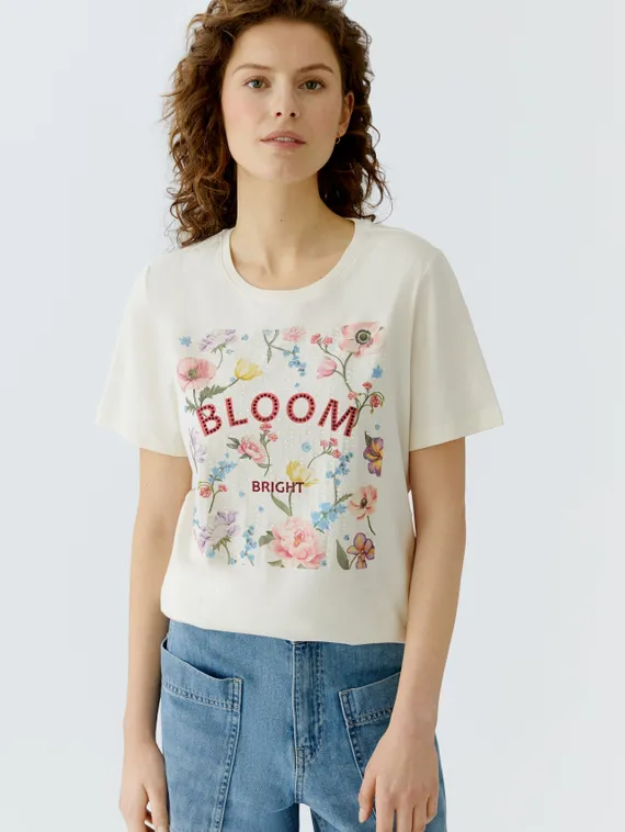 Oui Футболка с цветочным принтом