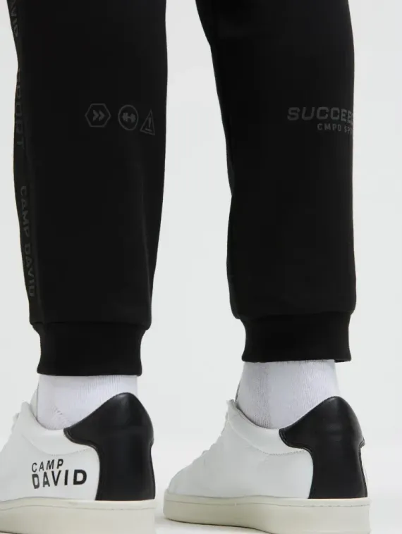 CAMP DAVID Брюки спортивные с боковыми лентами черные