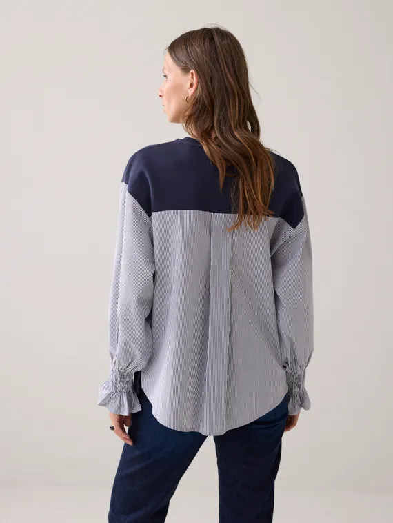 SUMMUM Толстовка с полосатыми рукавами