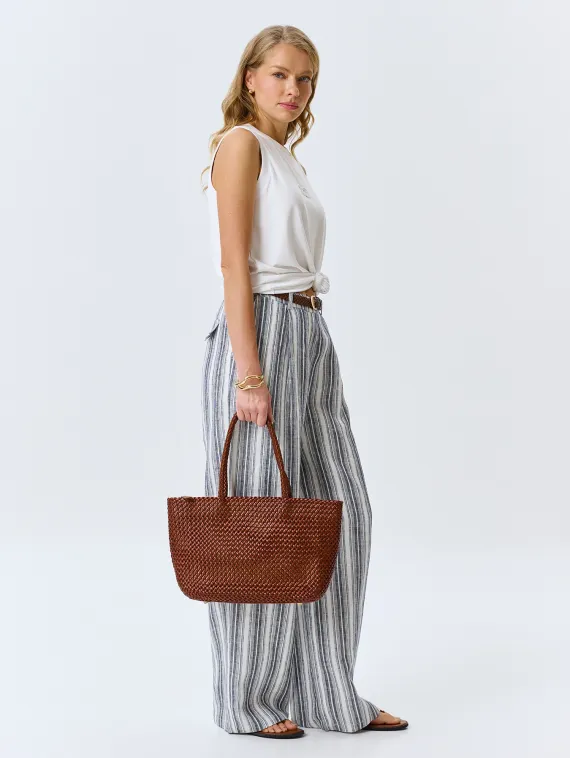 BULMER Плетеная сумка из натуральной кожи