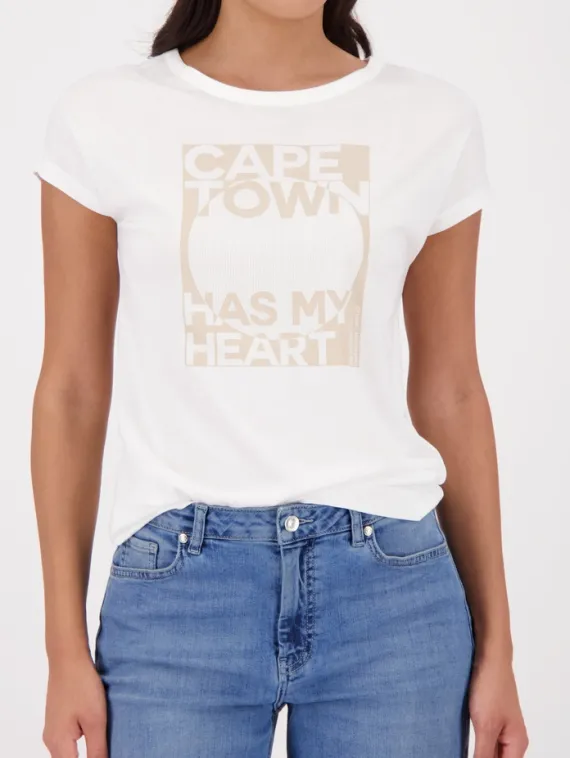 MONARI Футболка с надписью " Кейптаун-мое сердце"