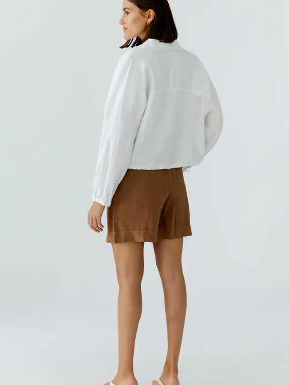 Oui Белая льняная куртка