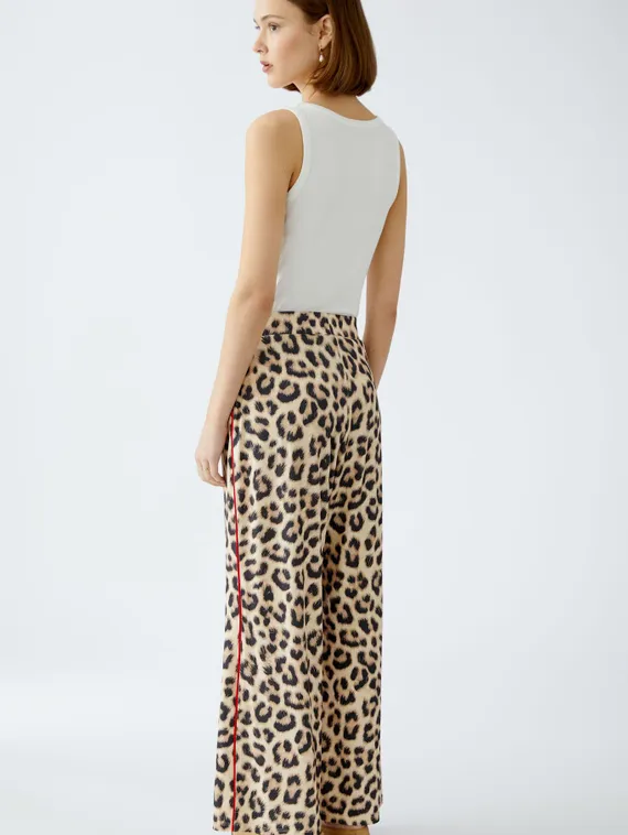 Oui Брюки с леопардовым принтом