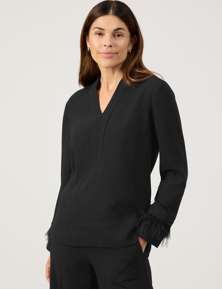 GERRY WEBER Блуза с отделкой из перьев