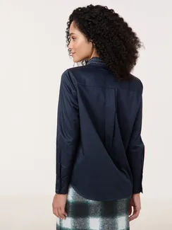 GERRY WEBER Блуза с воротником-стойкой синяя