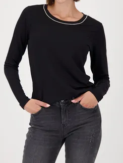 MONARI Лонгслив с длинным рукавом и вязаным воротником