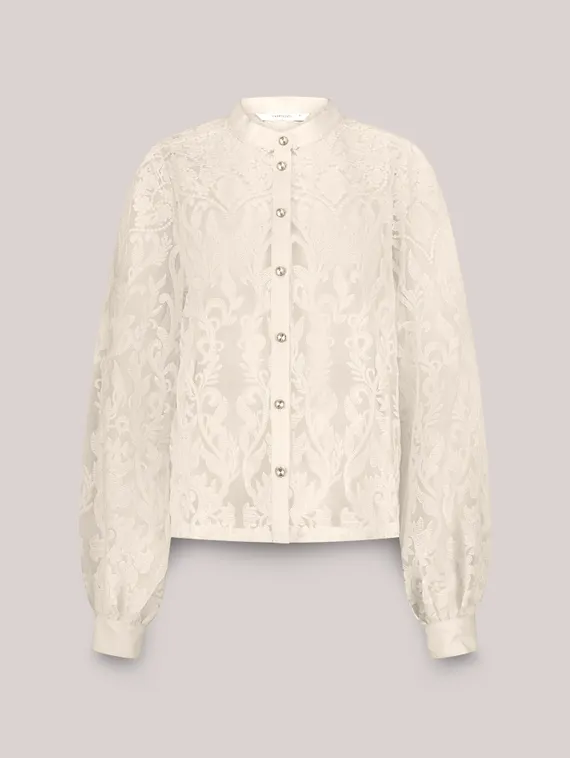 SUMMUM Прозрачная кружевная блуза