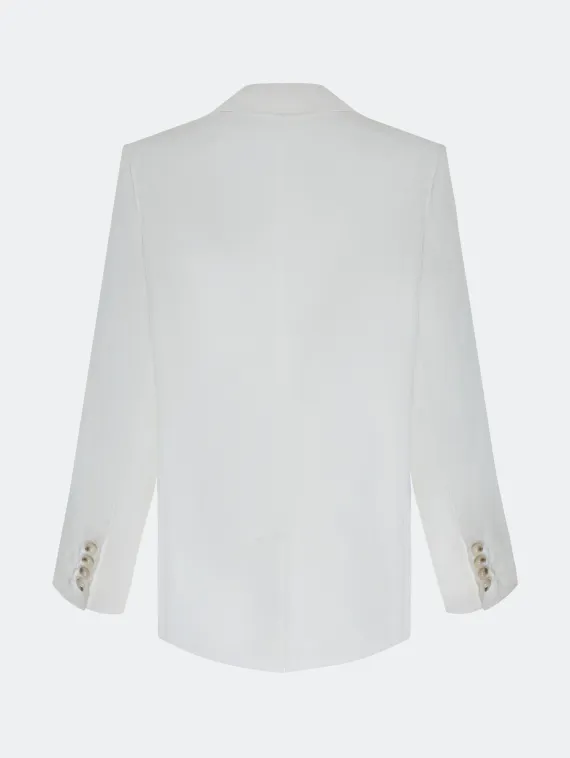 BULMER Белый льняной однобортный жакет