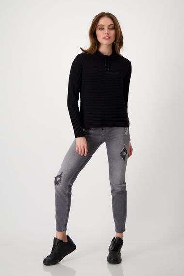 MONARI Пуловер черный из смесового хлопка