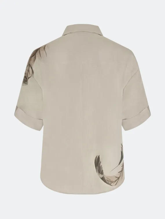 BULMER Льняная блузка с авторским принтом