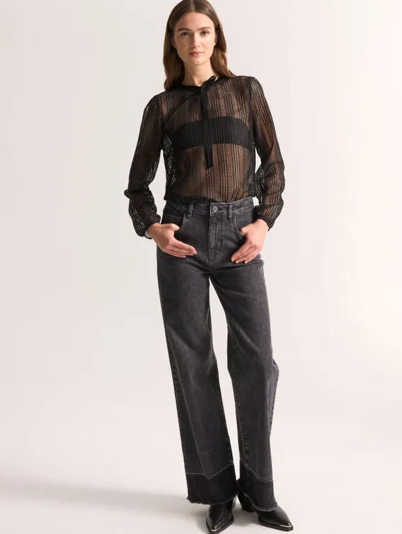 UNQ Блуза из черного кружева
