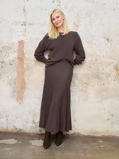 GERRY WEBER Вязаная юбка шоколадного цвета