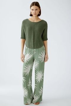 Oui Брюки с принтом пальмы