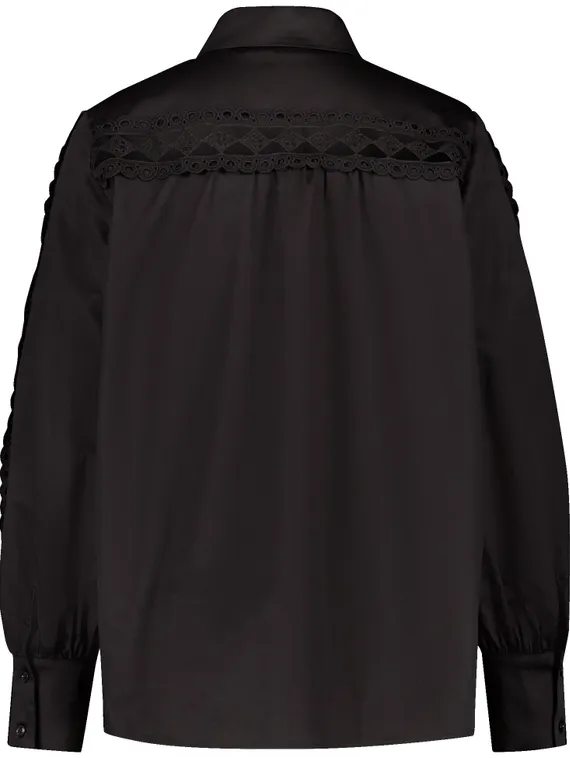 GERRY WEBER Рубашка с кружевными вставками черная