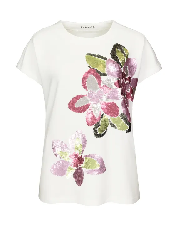 BIANCA Футболка с цветочным принтом