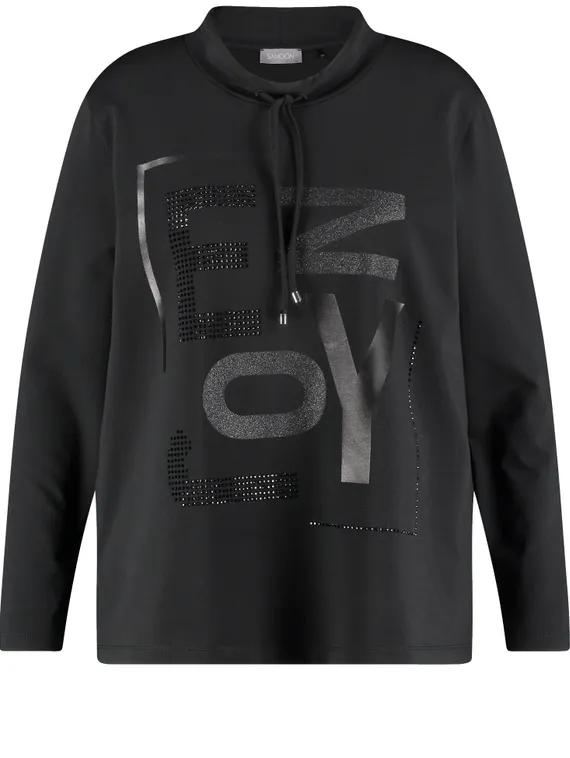 SAMOON Лонгслив с воротником-стойкой