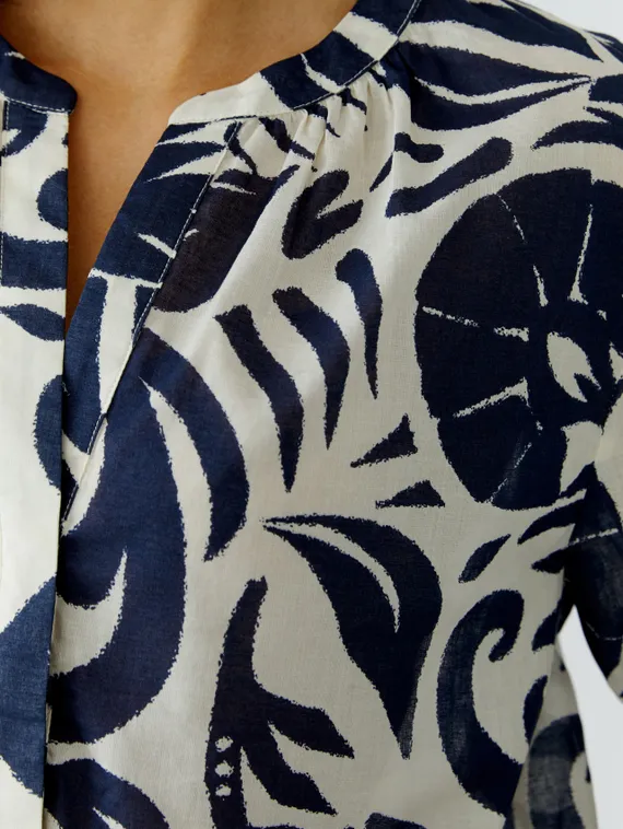 Oui Туника с темно-синим принтом