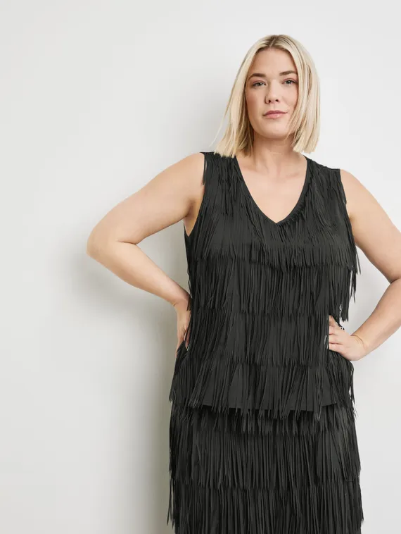 SAMOON Топ с бахромой