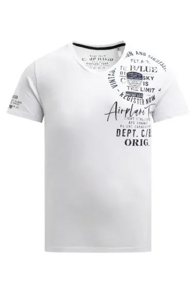 CAMP DAVID Футболка с V-вырезом