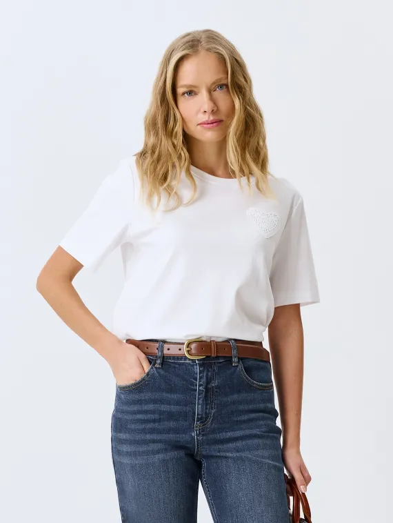 BULMER Футболка с ажурной аппликацией