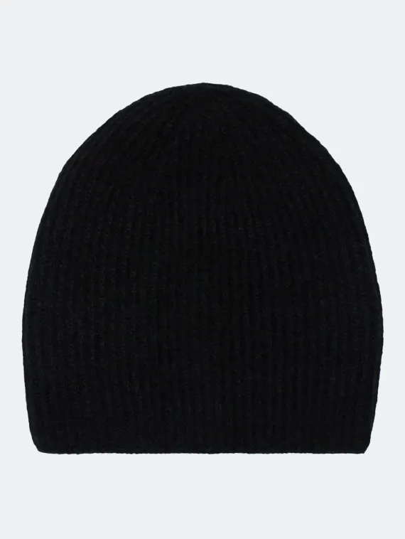 BULMER Шапка в рубчик с ангорой черная