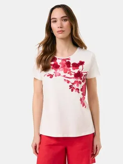 TAIFUN Футболка с цветочным принтом