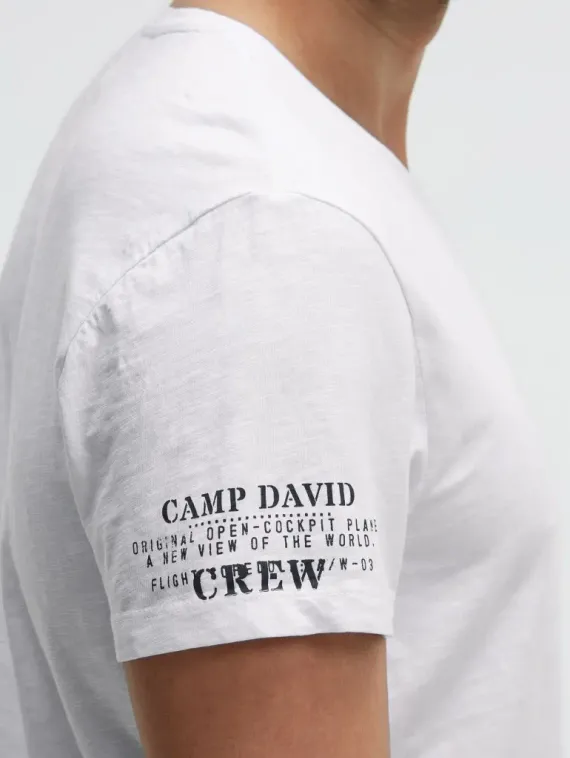CAMP DAVID Футболка с V-вырезом