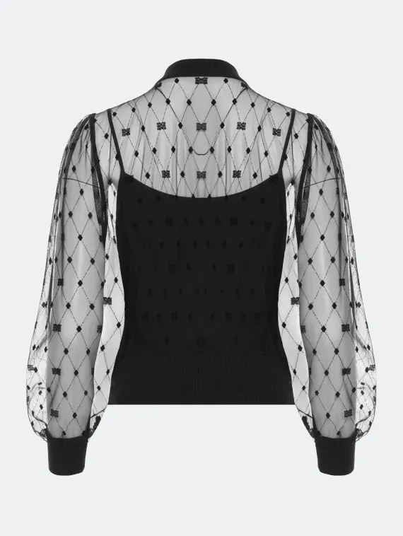 BULMER Бомбер из прозрачной сетки