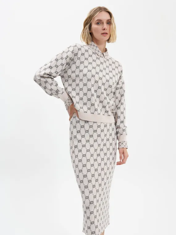 UNQ Юбка вискозная с логотипами