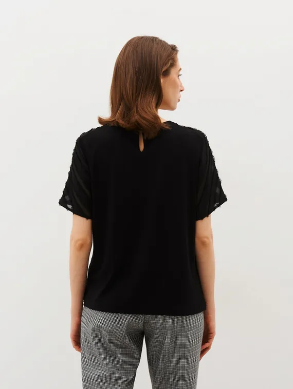 GERRY WEBER Блуза короткий рукав черная