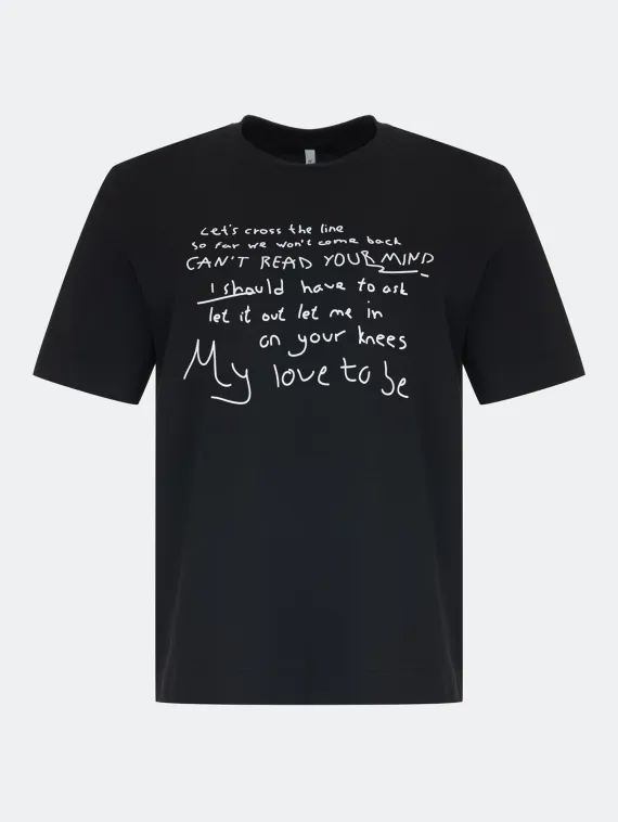 BULMER Черная футболка со шрифтовым принтом