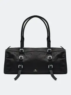 BULMER Сумка-багет черная из натуральной кожи