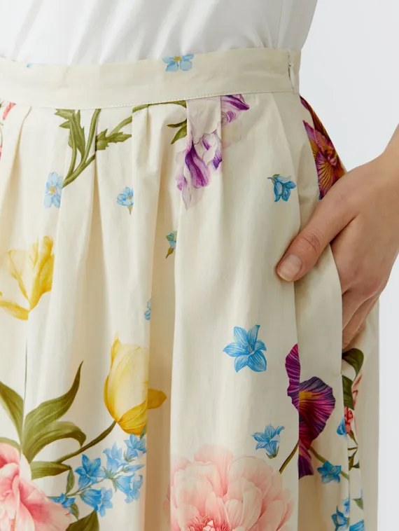 Oui Юбка миди с цветочным принтом