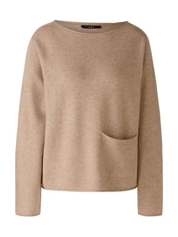 Oui Пуловер бесшовный из смеси шерсти