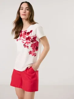 TAIFUN Футболка с цветочным принтом